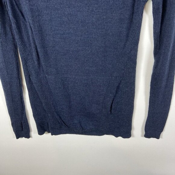 Lululemon Sweat And Savasana Sweater Navy Blue Size 4 Women’s Merino Wool Pocket - Picture 4 of 8